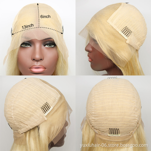 30 inch Blonde wigs human hair can be dyed braizlian virgini hair Transparent lace with baby hair wigs for black women